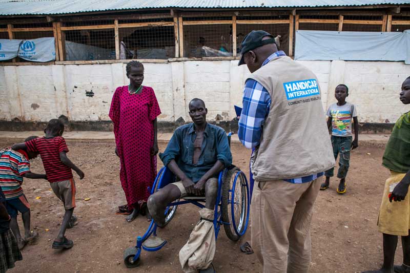 Ajeu meeting Handicap International's team in Kakuma