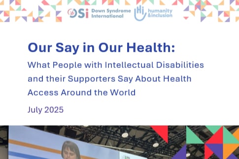 Cover of the Our Say in Our Health Report on Health Equity for People with Intellectual Disabilities