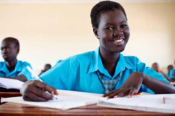 A girl in a classroom, Kenya Kakuma camp