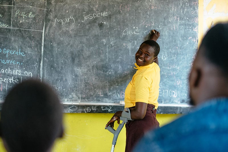 Mary Josefine, a 15 year old girl included in school in Uganda