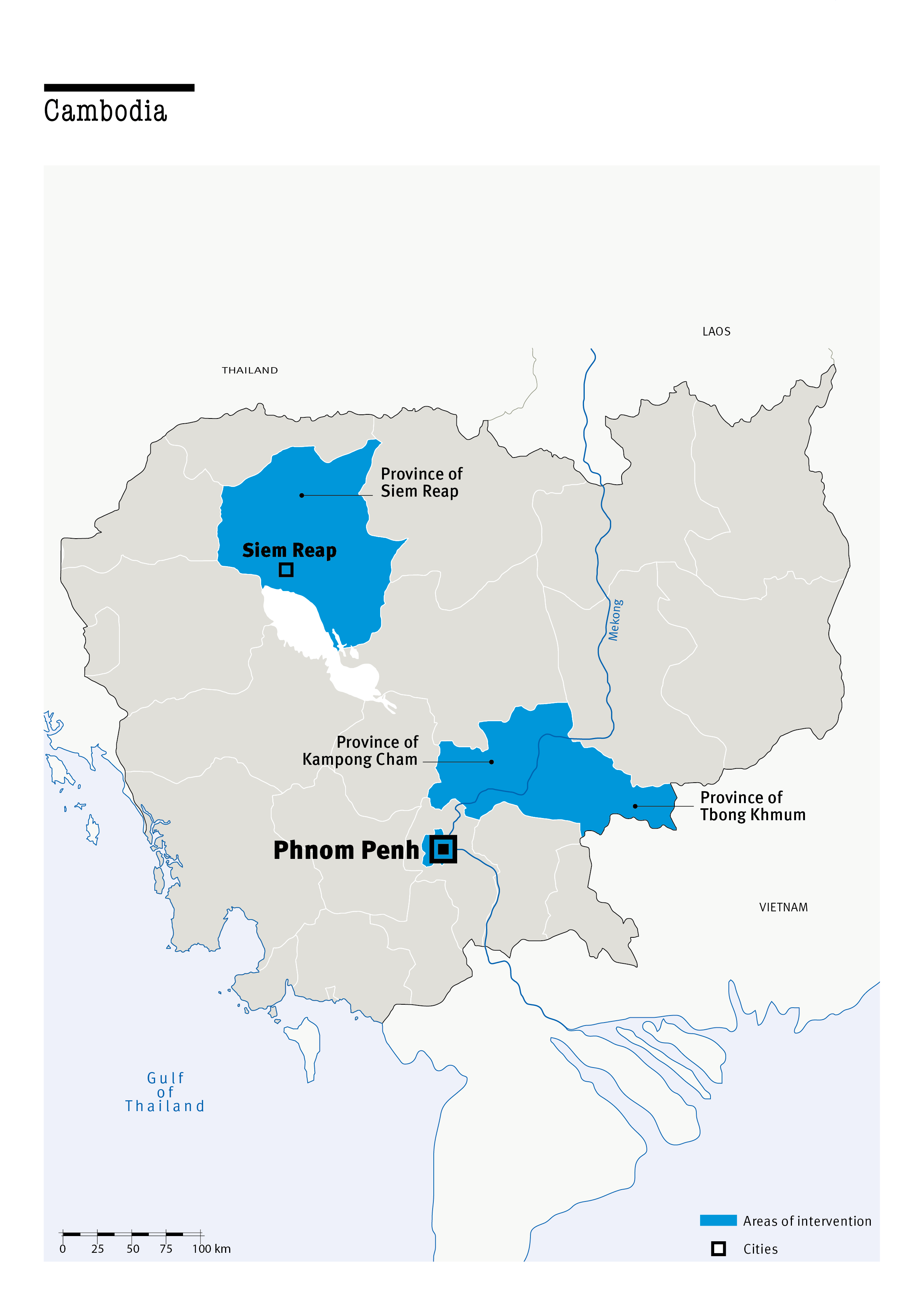 Map of HI's interventions in Cambodia