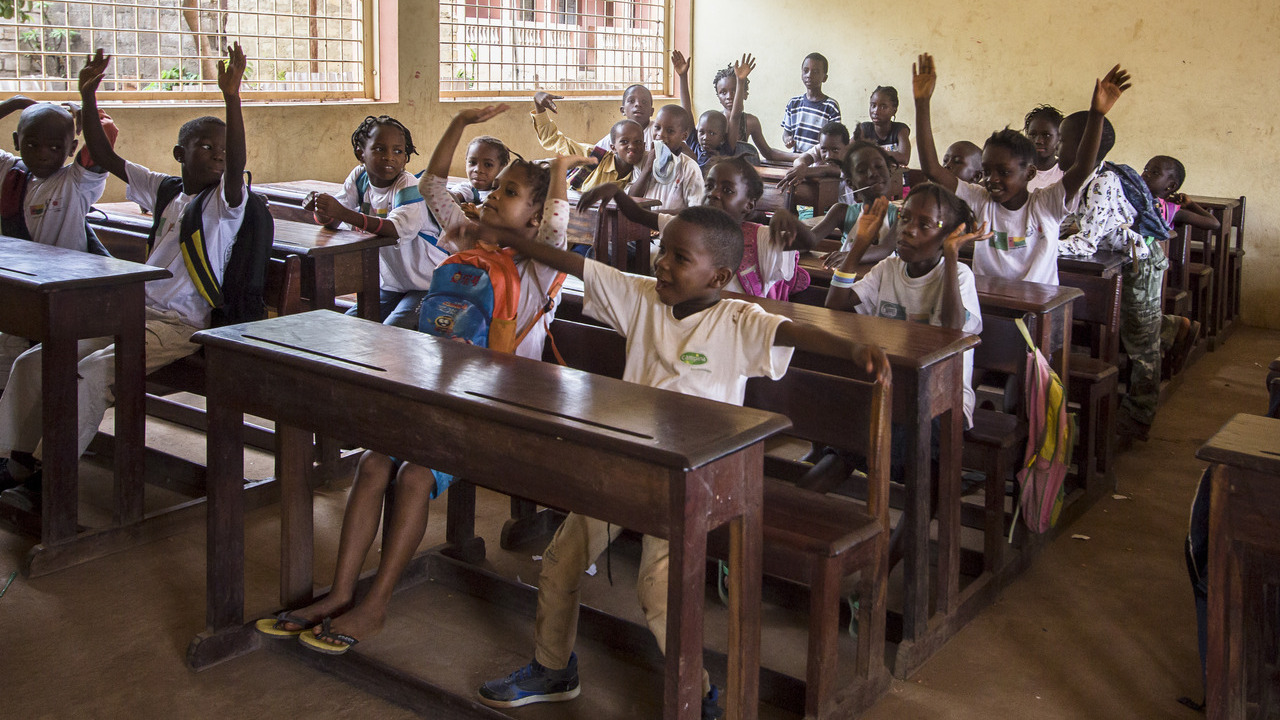 Group of children at school in Guinea-Bissau