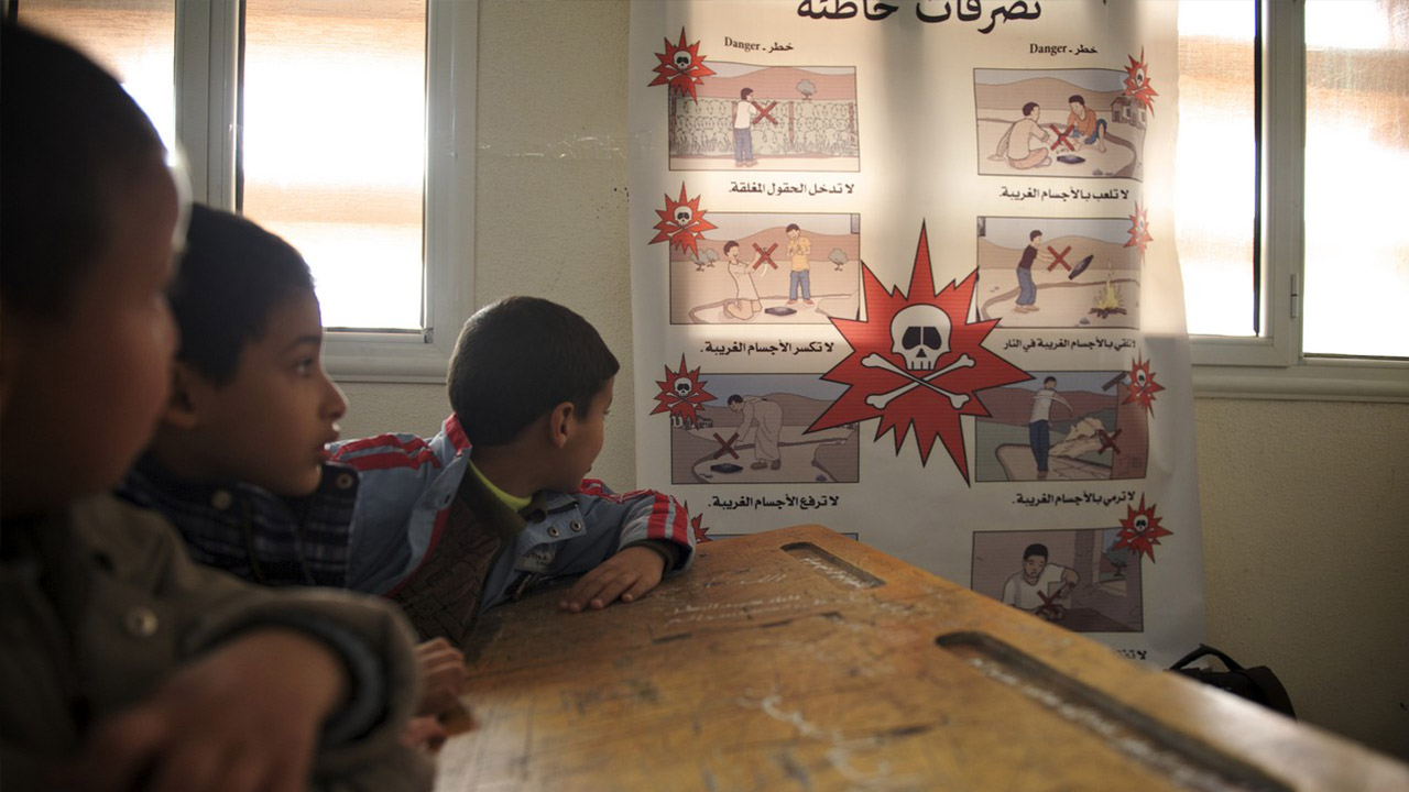 A risk education session in a school