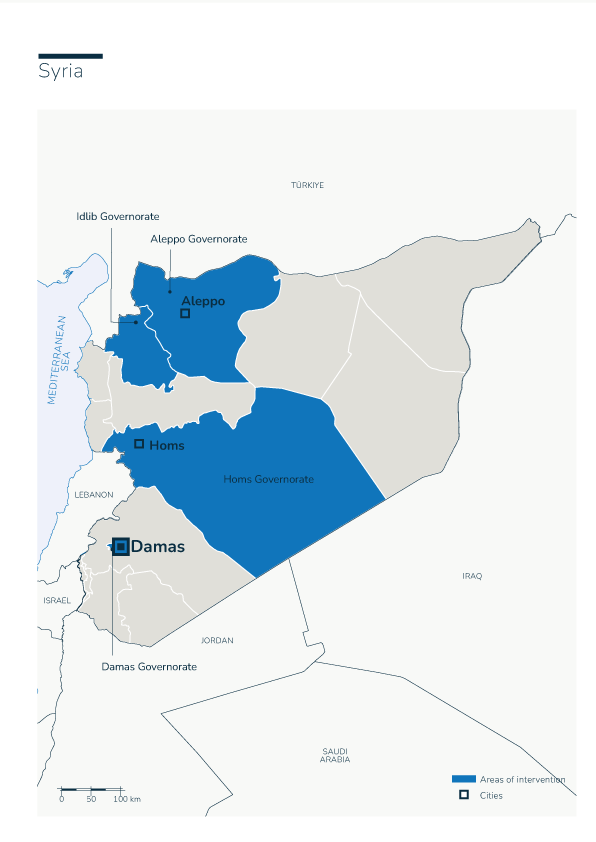 Map of HI interventions in Syria