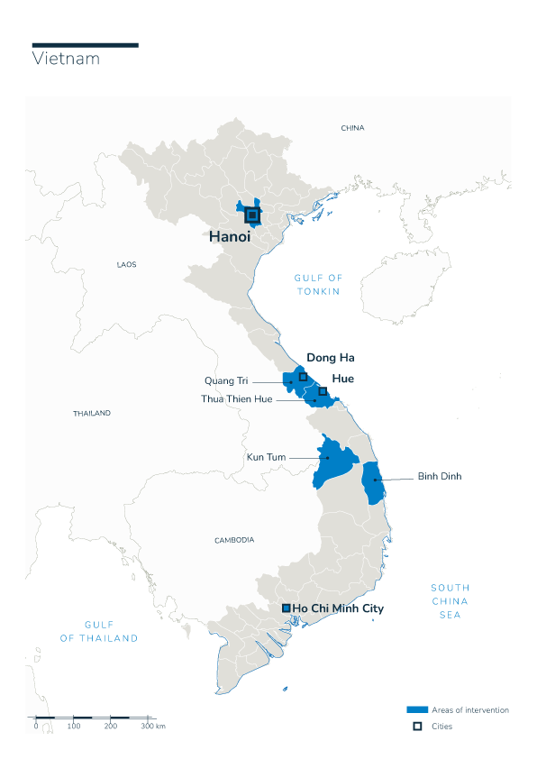 Map of Humanity & Inclusion's interventions in Vietnam