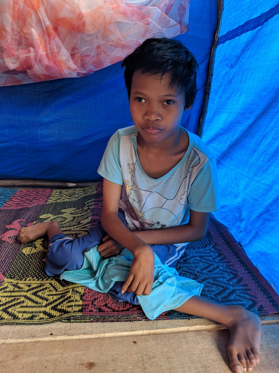 Chid affected by tsunami and earthquake which hit Sulawesi, Indonesia in September 2019.