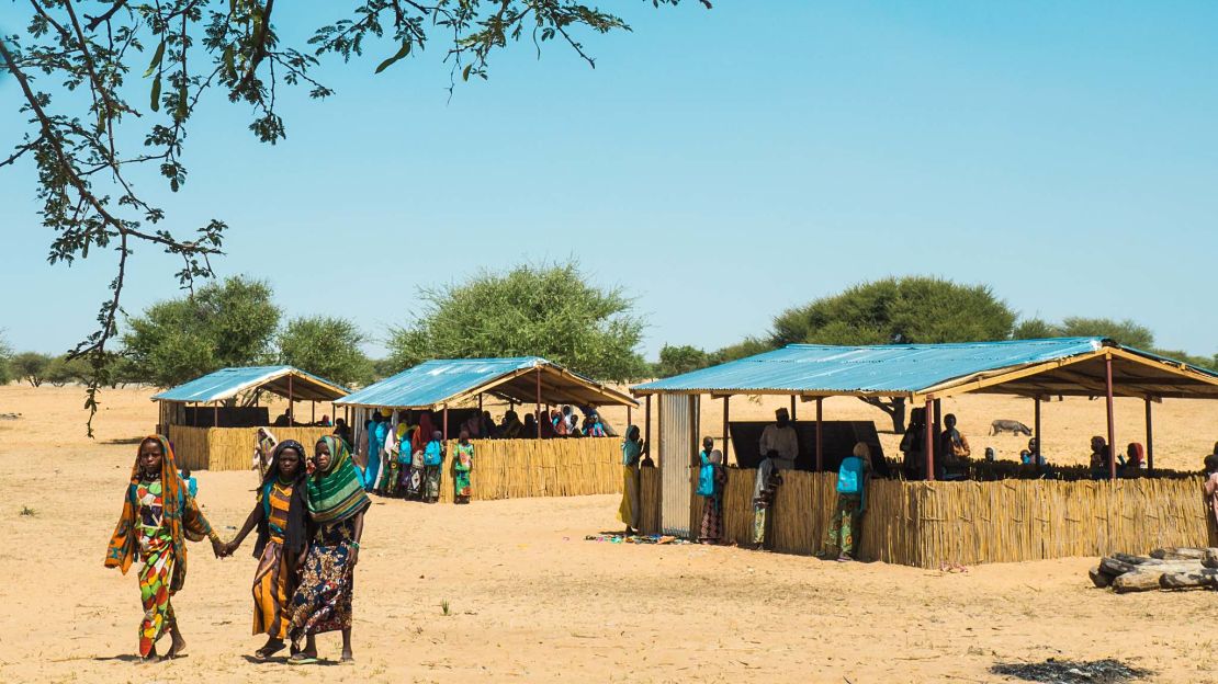 A glimpse of three classrooms at the new school in Ngourtou Koumboua, Chad 2021.