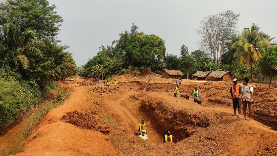 Civil engineering teams working to rehabilitate roads damaged and gouged by weather and time.