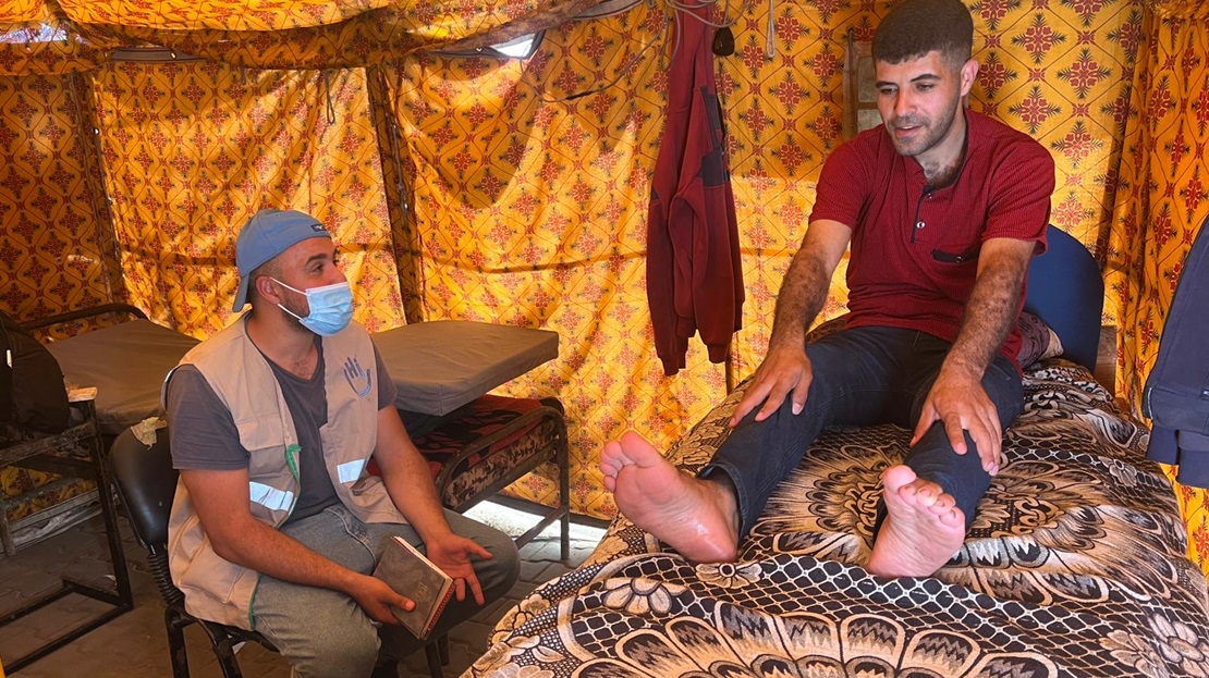 Thaer during a rehabilitation session 