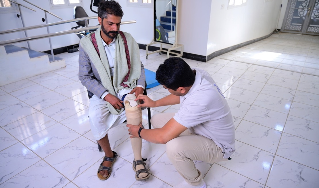 Amputated by a mine, Khaled was unable to work and feed his family