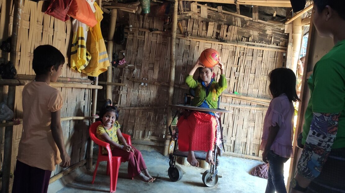 Sumaiya and Jubaida playing with other children !   