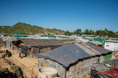 Overview of a Rohingya refugees camp at Teknaf Cox's Bazar, in Bangladesh