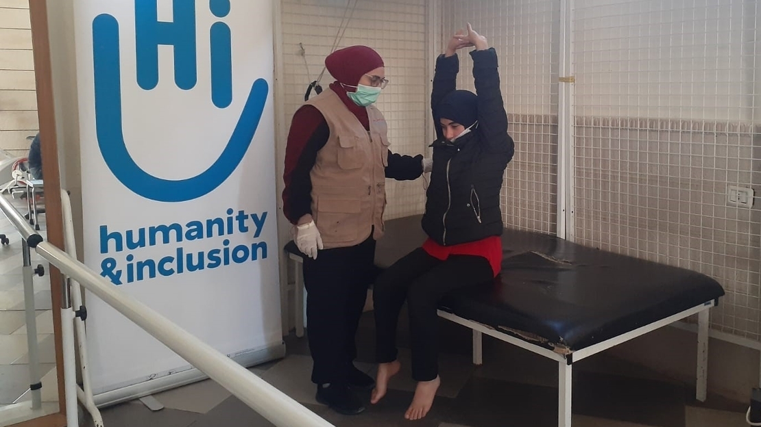 Marwa during a physiotherapy session.