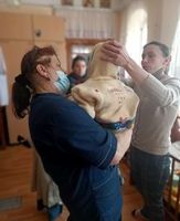 Olga (right), director of the refuge for children with multiple disabilities. 