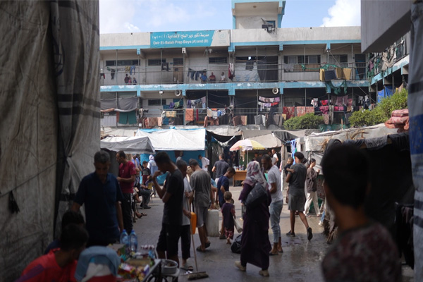 Streets of Gaza with destroyed buildings