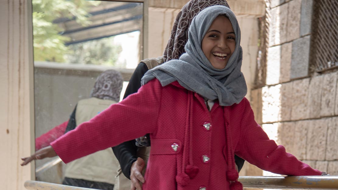 Fatehia, 10, lost her leg when her school was hit by an airstrike in Yemen.