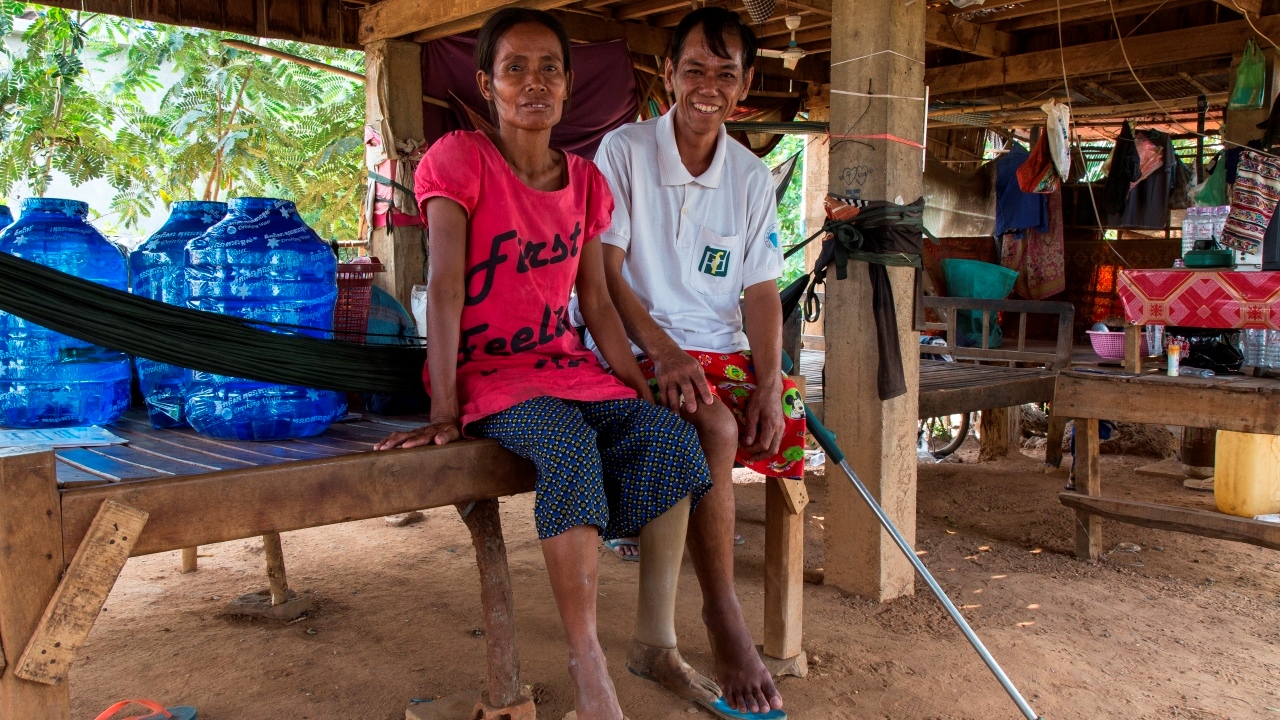 Tirean and Navea were both victims of landmines in the 80’s. They are both supported by Handicap International. ; }}