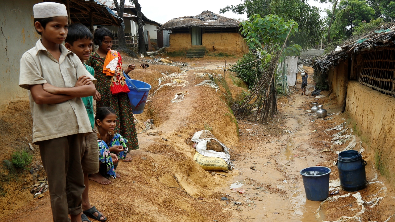 Archive photo: Refugees in Kutupalong camp, Bangladesh, June 2016.; }}