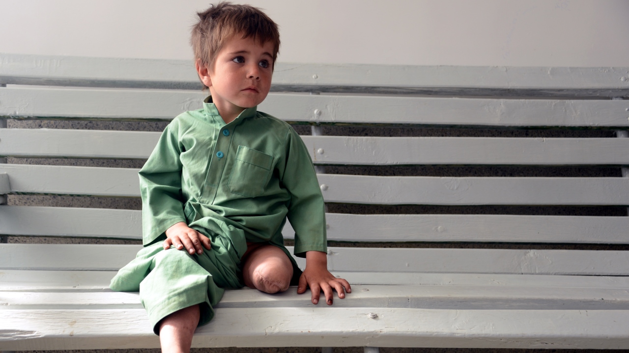 Sayed Rasool is a 6 year old boy from Afghanistan who was injured when an improvised mine exploded.; }}