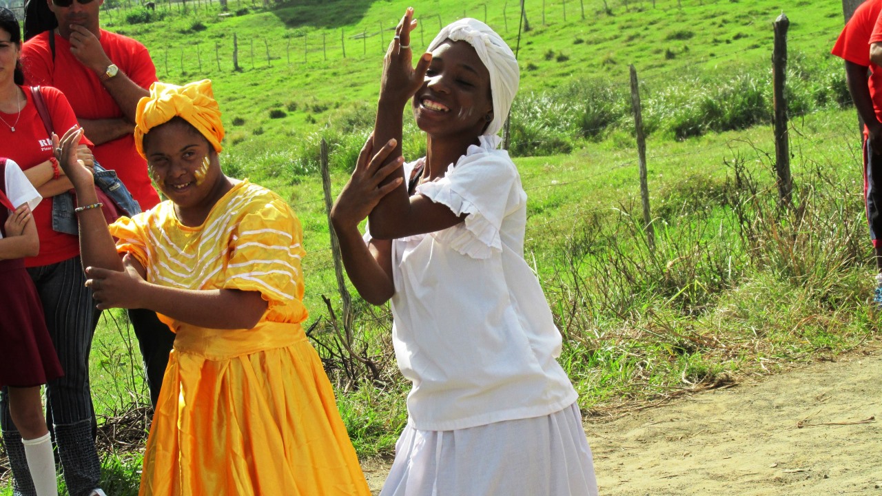 A dance performance by members of Handicap International's community-based-rehabilitation project in Cuba. Project beneficiaries include nearly 400 people with an intellectual disability.; }}