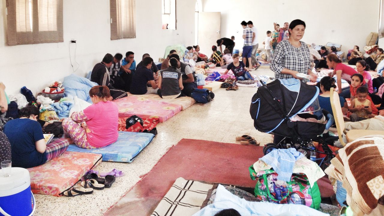 Displaced families in Erbil. Iraq.; }}