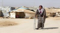 Ebtesam, 55, fractured her hip whilst living in Zataari refugee camp, northern Jordan.; }}
