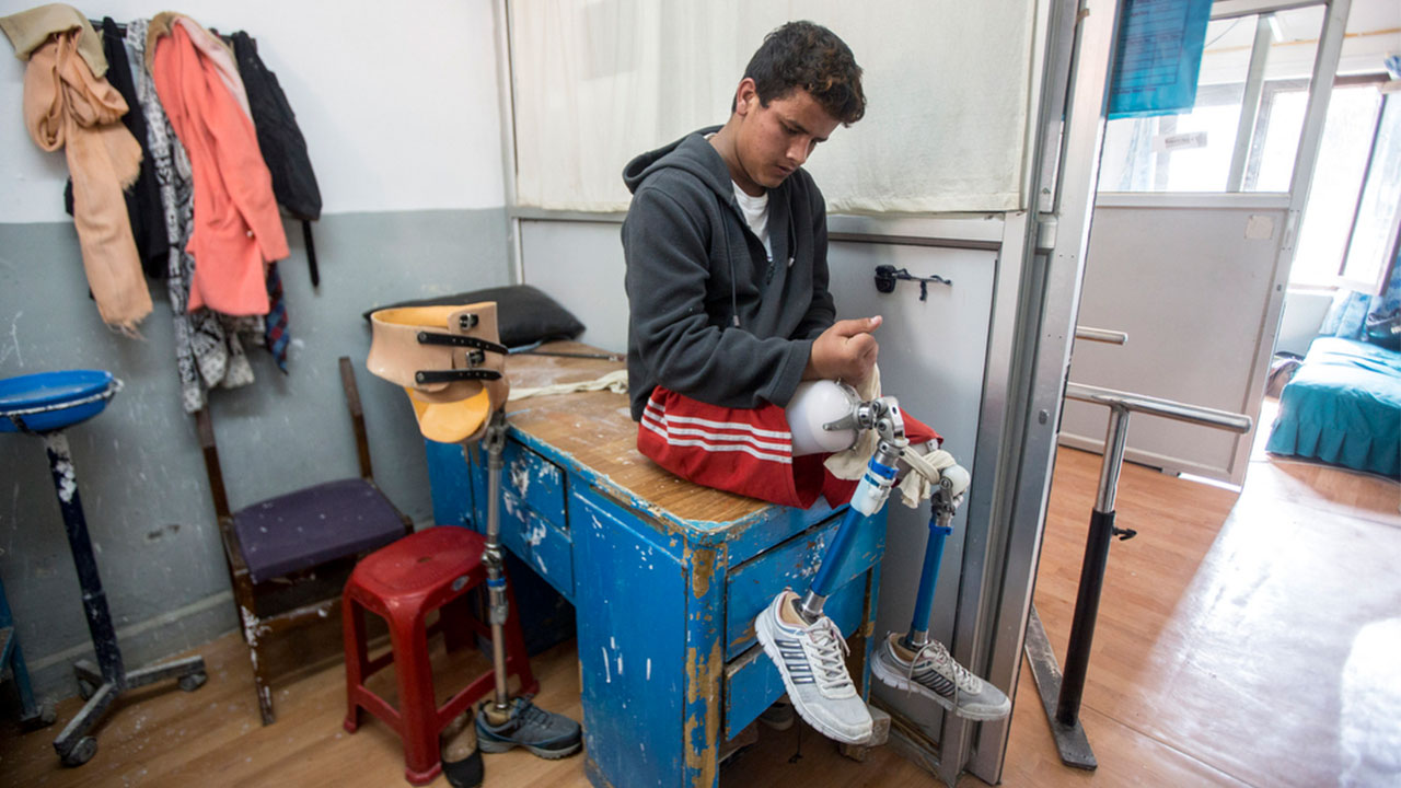 Ramesh, 19, lost both his legs in the 2015 Nepal earthquake; }}