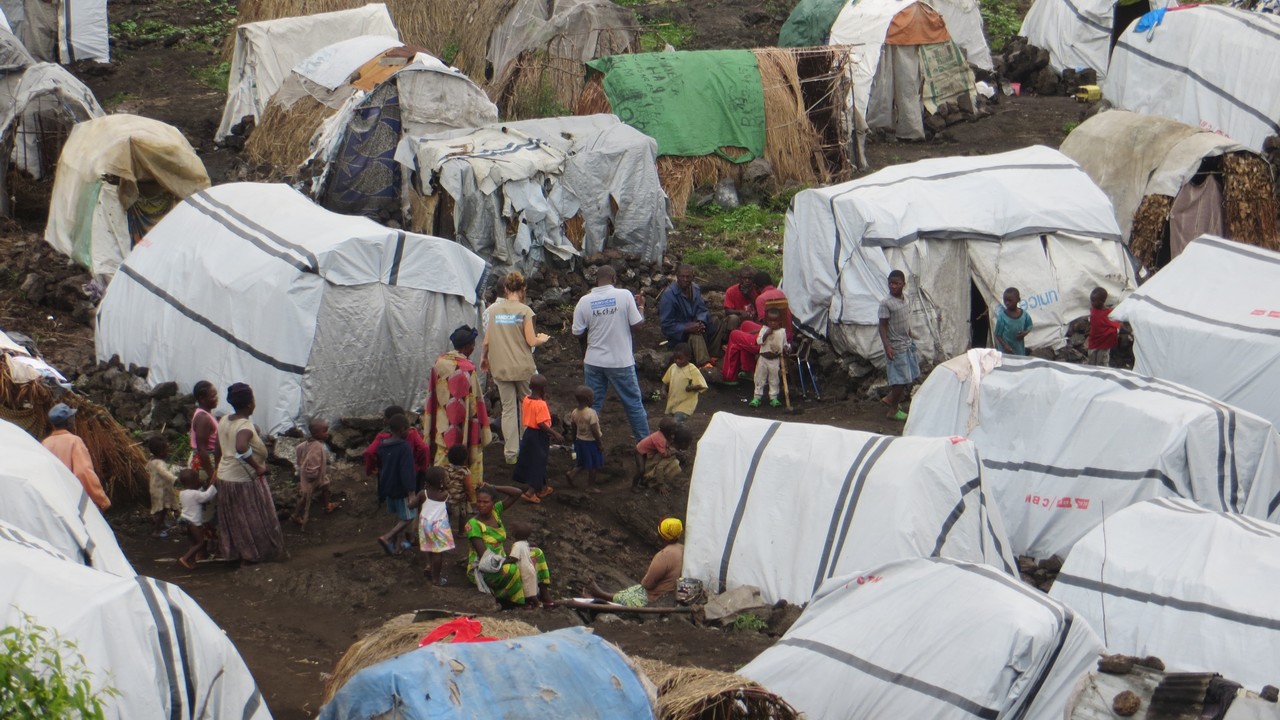 Mugunga Camp for internally displaced people in North Kivu, Democratic Republic of Congo.; }}