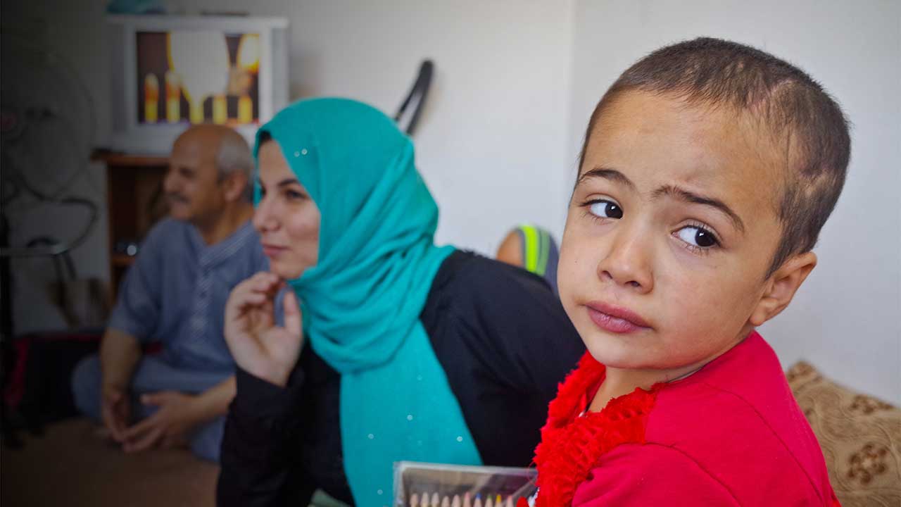 Huda, 5, was injured in an air strike in Syria, in June 2016.