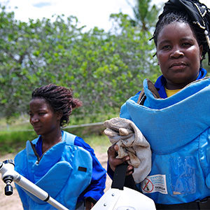 Demining in Mozambique was lead by brave local deminers like Mariano and Olga.